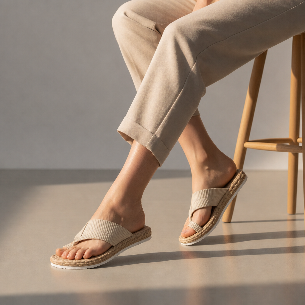 Kakopetria Woven Sole Slides in Beige