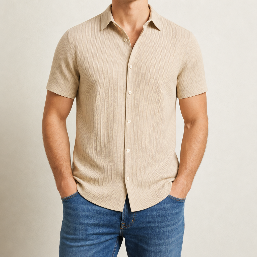 Kofino Short Sleeve Shirt in Beige