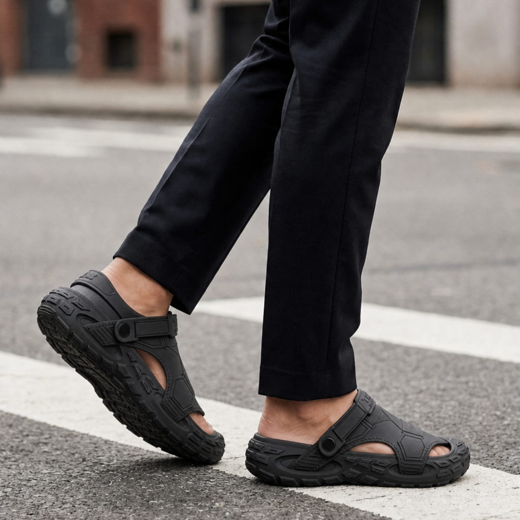 Soller Chunky Tactical Sandals in Black