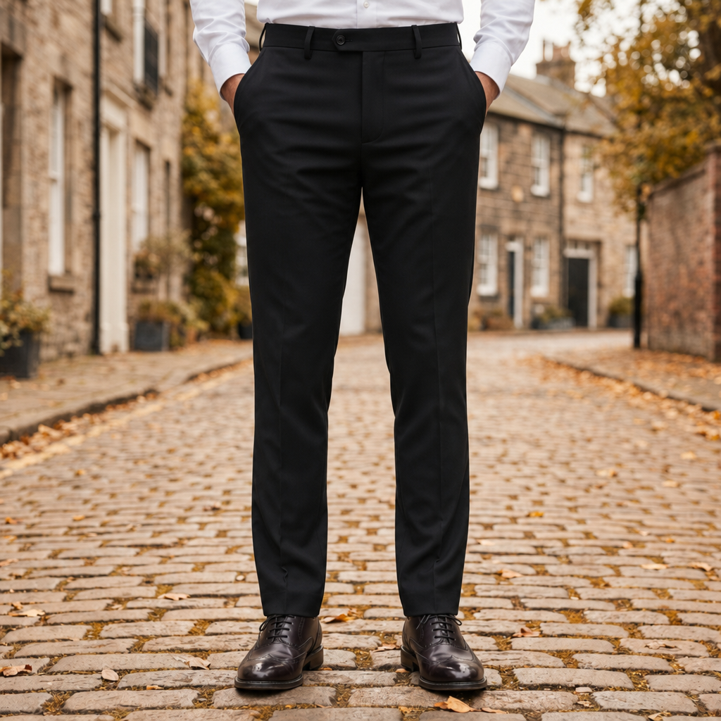 Anzio Slim Stretch Dress Pants in Black