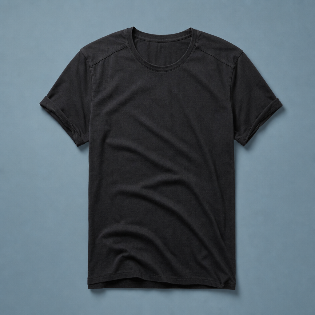 Antiparos Vintage Fit Cotton Tee in Black