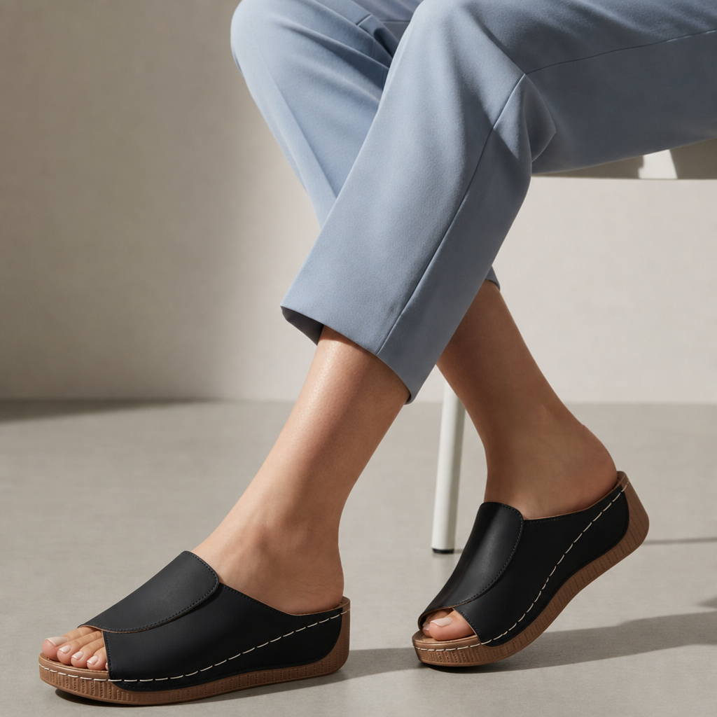 Polignano Orthopedic Platform Slides in Black