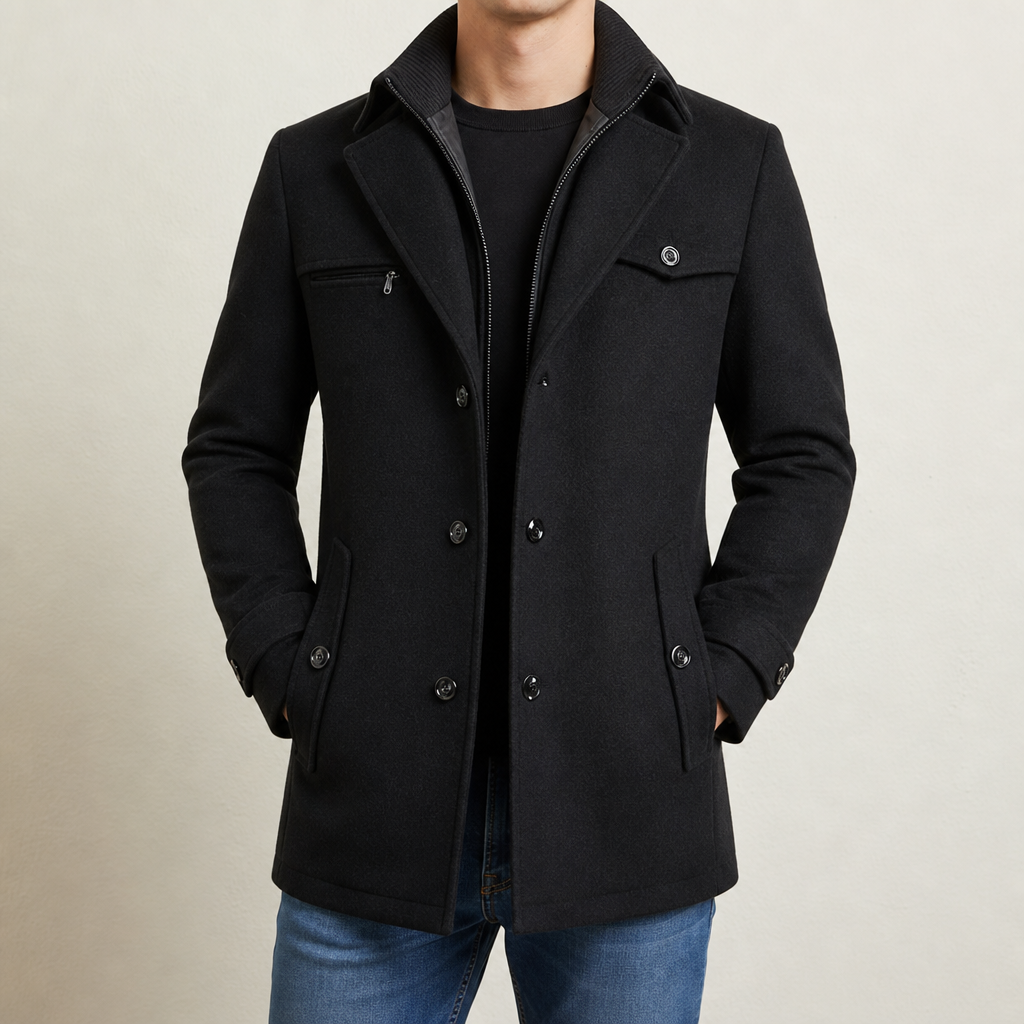 Zachary Business Winter Jacket in Black