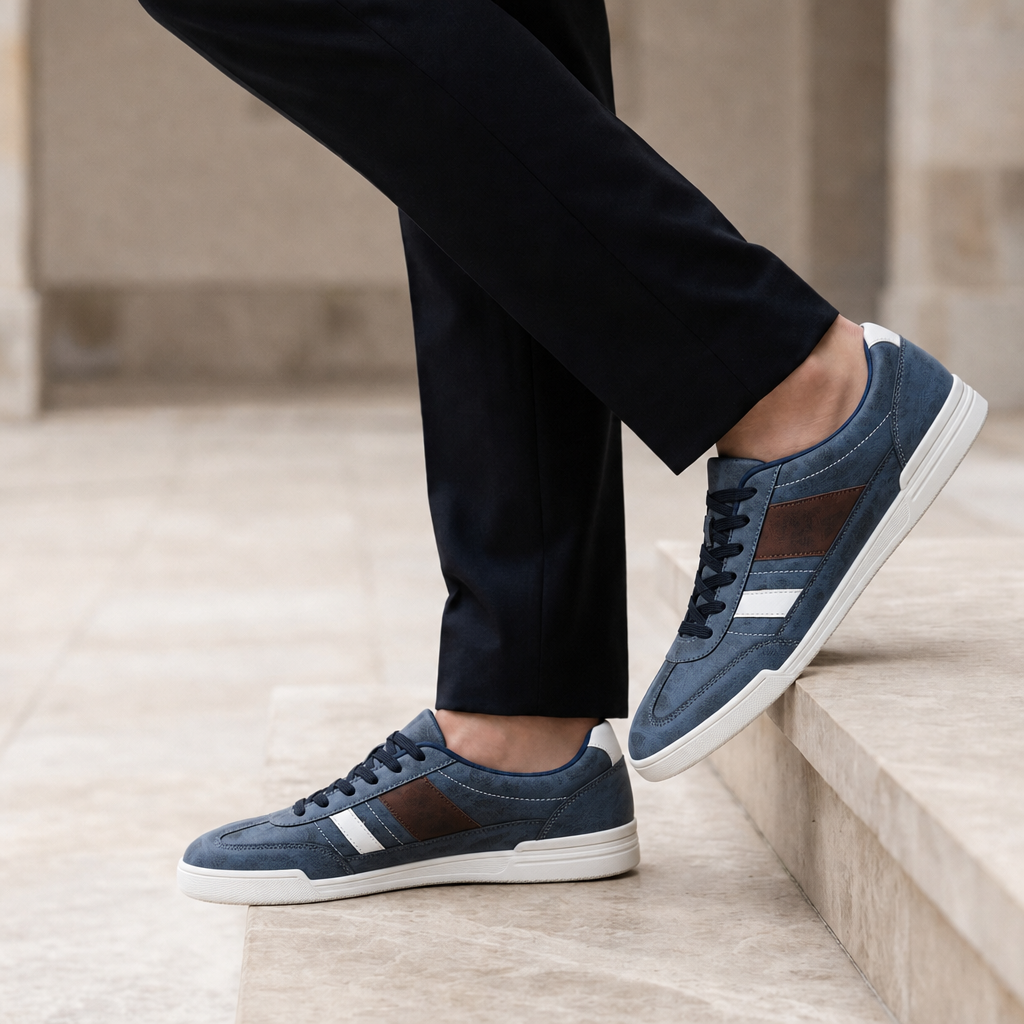 Santa Margherita Contrast Stripe Sneakers in Blue