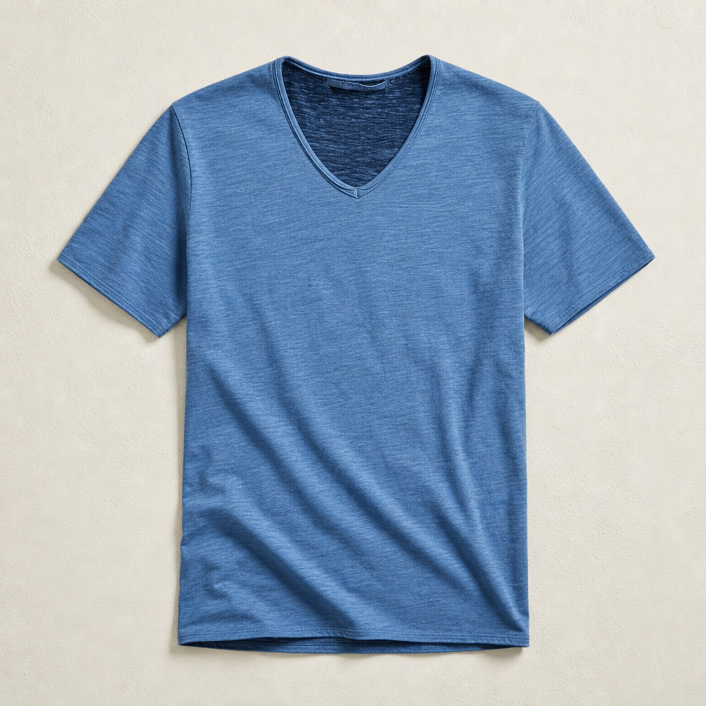 Modica Slim Fit V-Neck Tee in Blue
