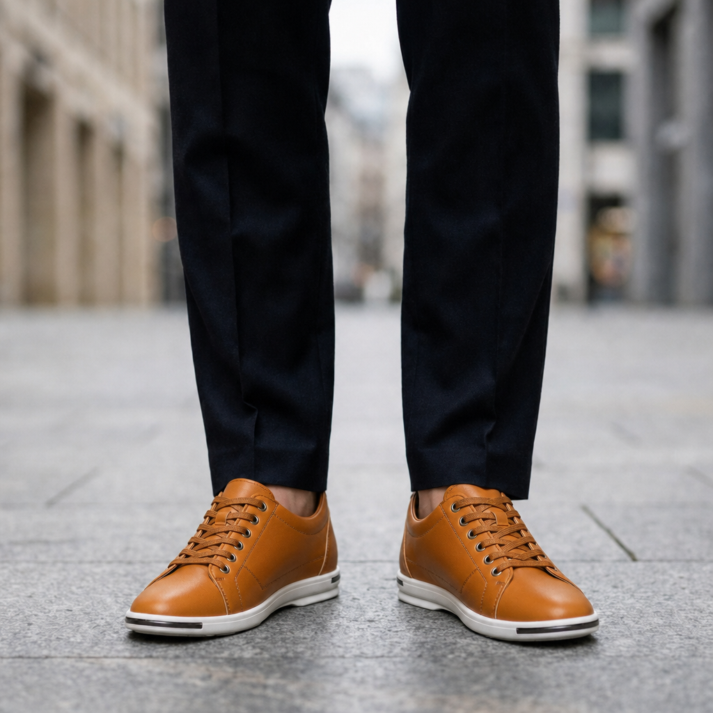 Biot Leather Casual Sneakers in Brown