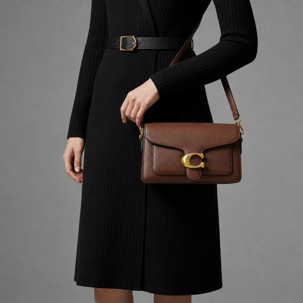 Eze Leather Flap Crossbody Bag in Brown