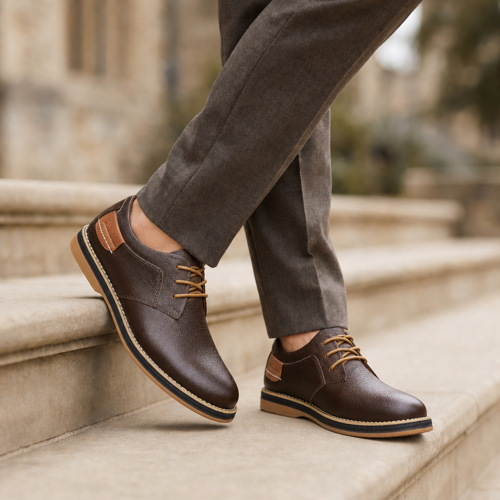 Portofino Leather Lace-Up Oxfords in Brown