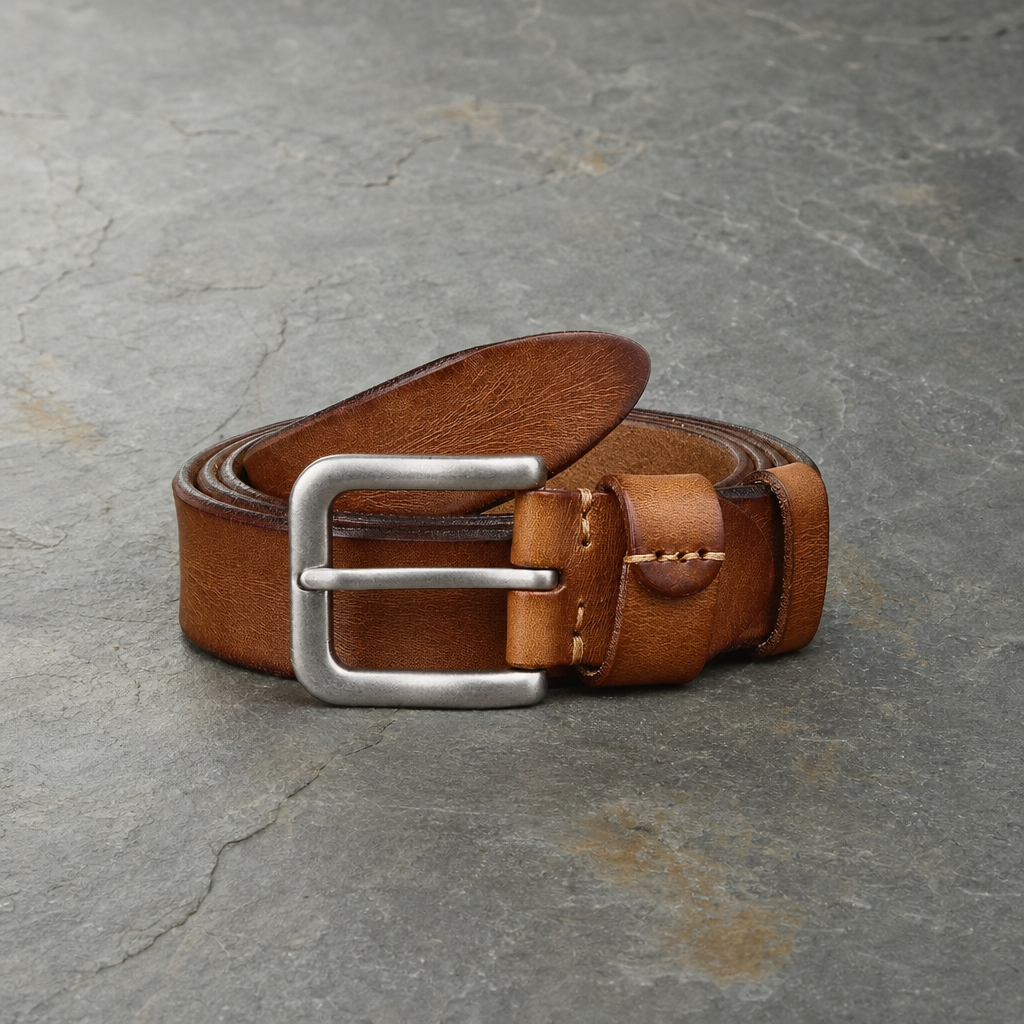 Cartagena Vintage Leather Belt in Chestnut