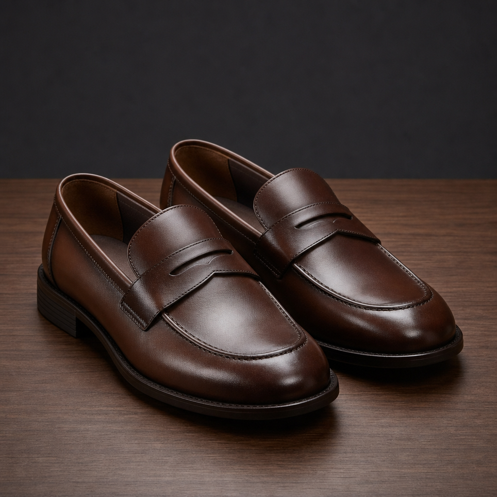 Segovia Polished Leather Loafers in Cognac