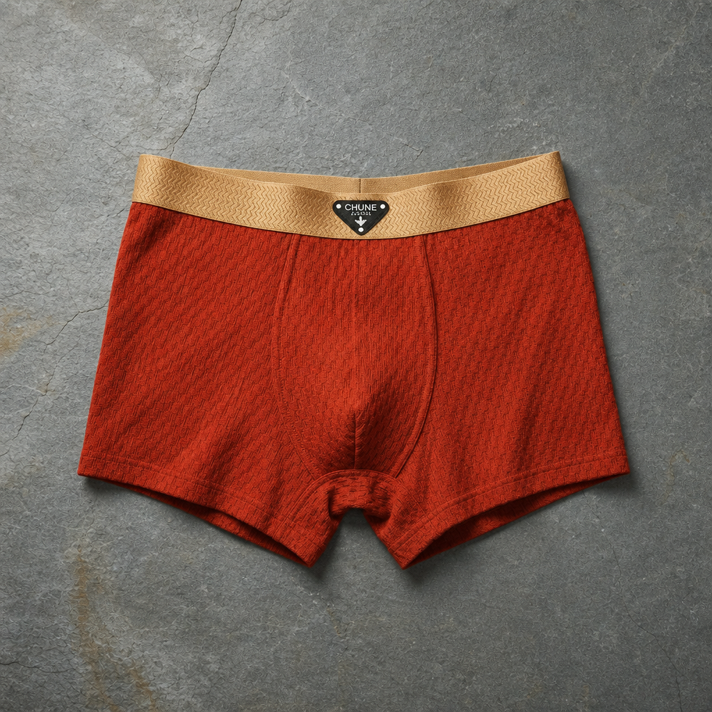 Carvoeiro Waffle Knit Boxer Briefs in Colorful Ember