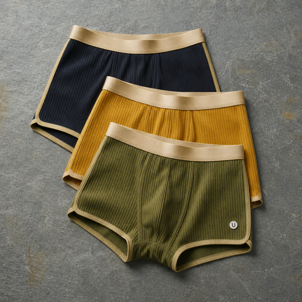 Gaeta Ribbed Cotton Boxer Briefs in Colorful