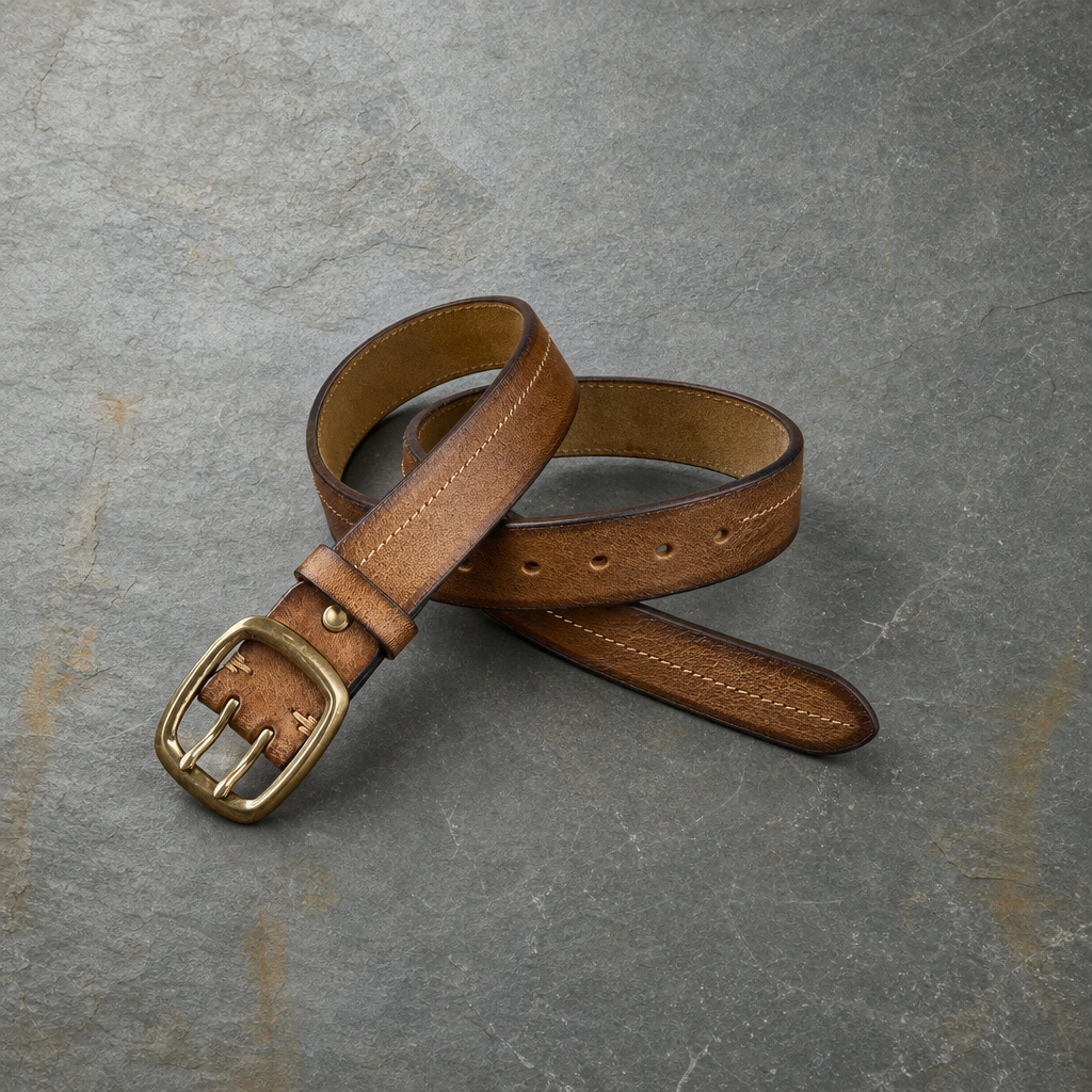 Mallorca Vintage Leather Belt in Cowhide