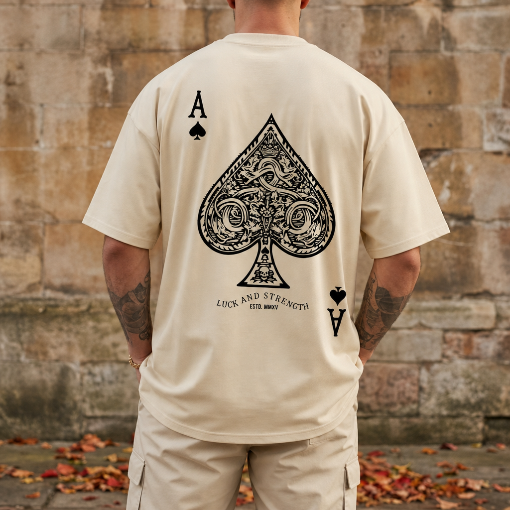 Rivello Ace of Spades Oversized Tee in Cream