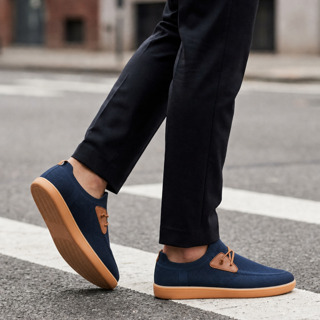 Saint Tropez Knit Mesh Slip-On Sneakers in Dark Blue