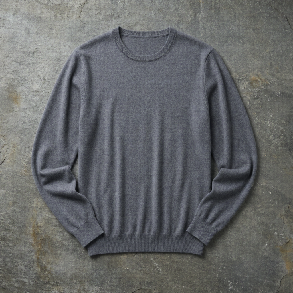 Milos Cashmere Crewneck Sweater in Dark Gray