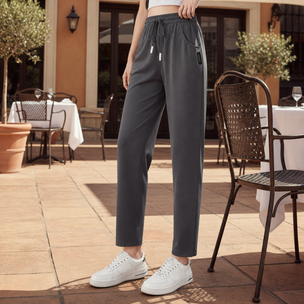 Serifos Tapered Drawstring Sweatpants in Dark Gray