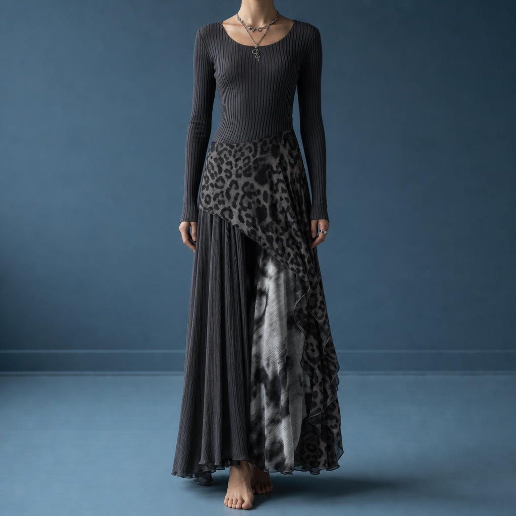 Sitges Leopard Print Maxi Dress in Default
