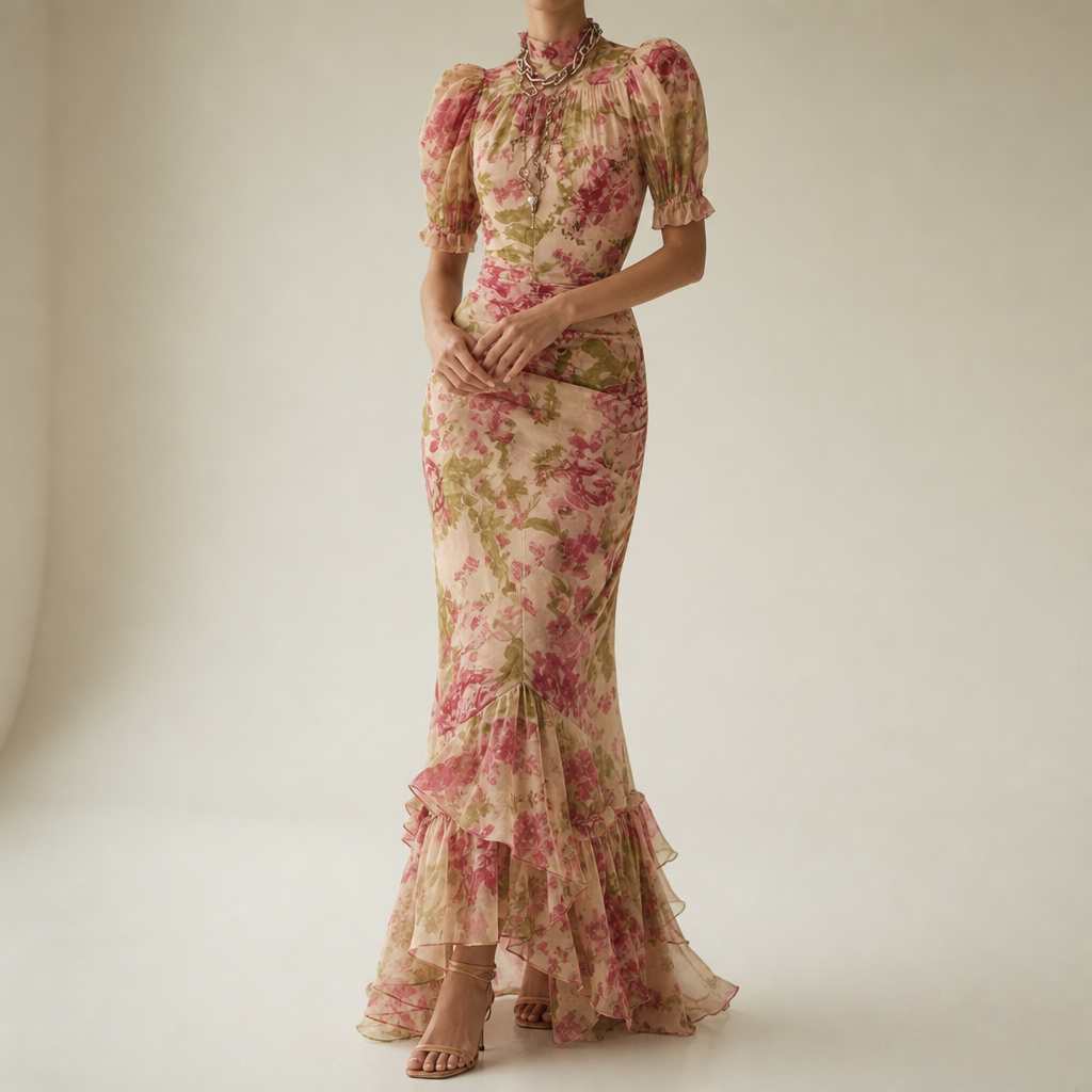 Salamanca Floral Ruffle Maxi Dress in Default