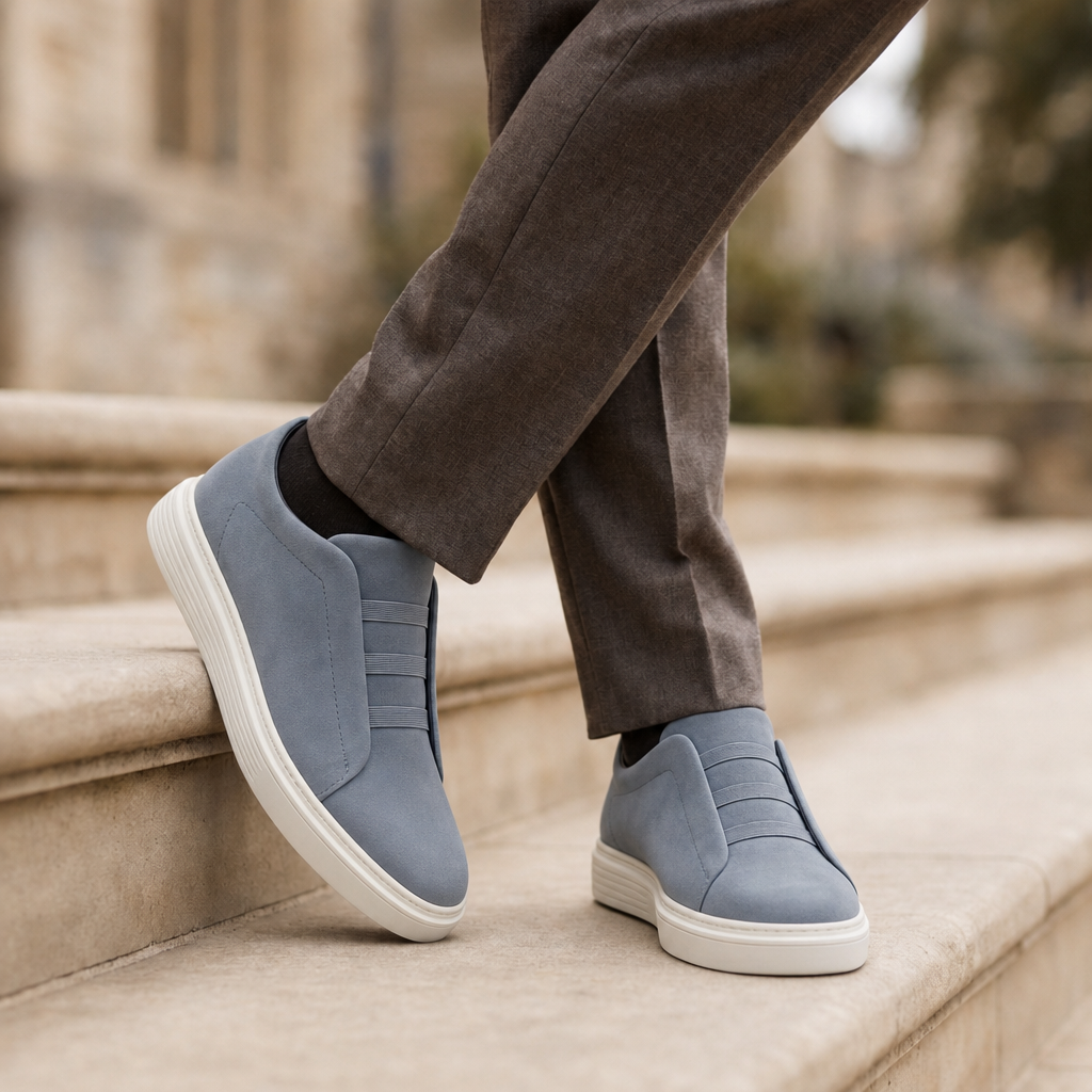 Roquebrune Suede Slip-On Sneakers in Dusk Blue