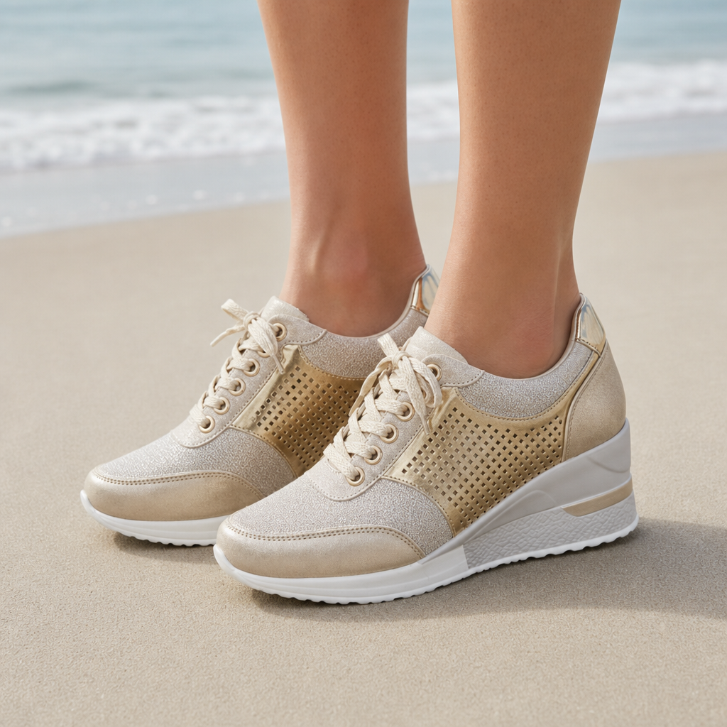 Polignano Orthopedic Wedge Trainers in Gold