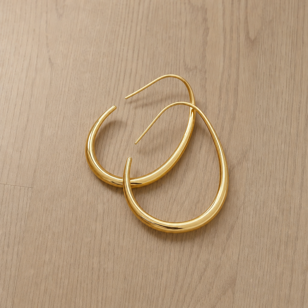 Seville Gold Teardrop Hoops in Gold