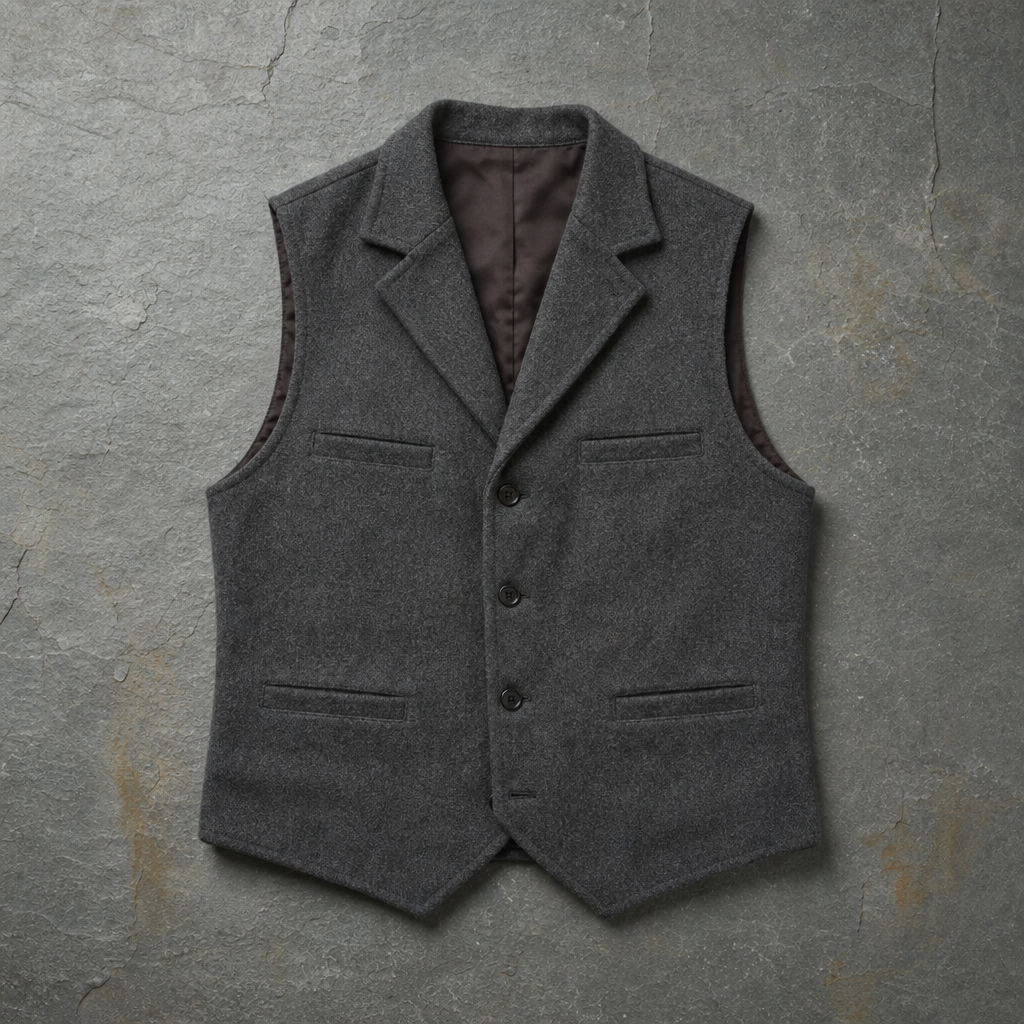 Avila Slim Fit Business Vest in Gray