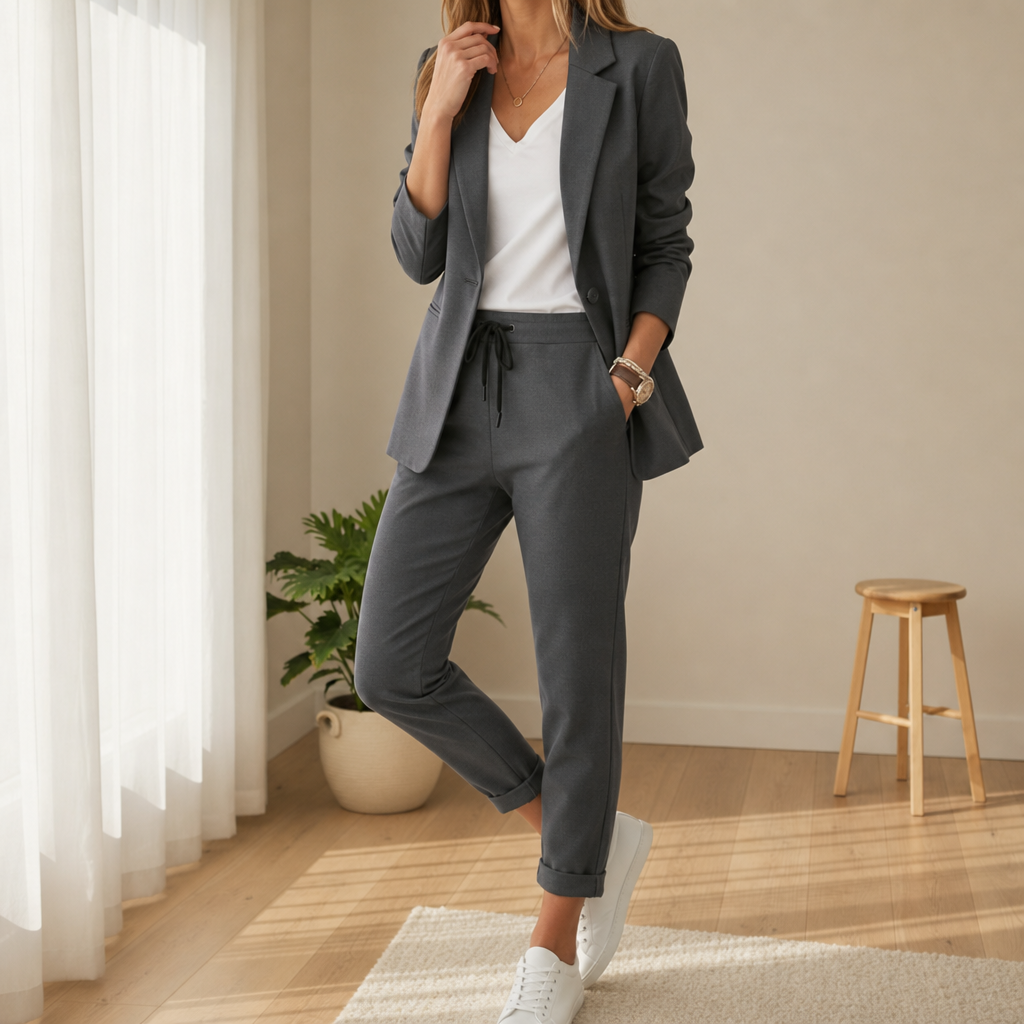 Grasse Blazer Jogger Set in Gray