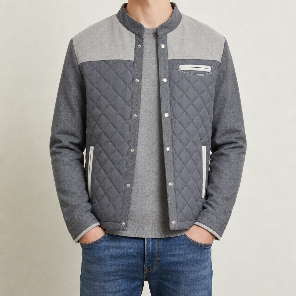 Masterio Casual Bomber Jacket in Gray