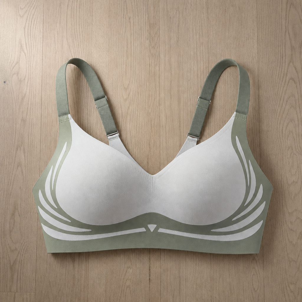 Limassol Wire-Free Push-Up Bra in Green