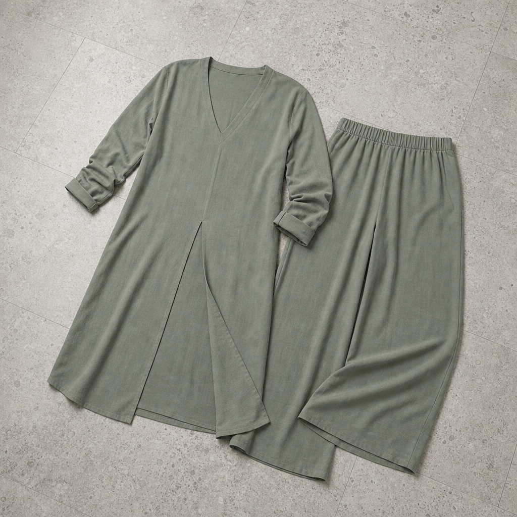 Trujillo Tunic & Wide Leg Set in Green