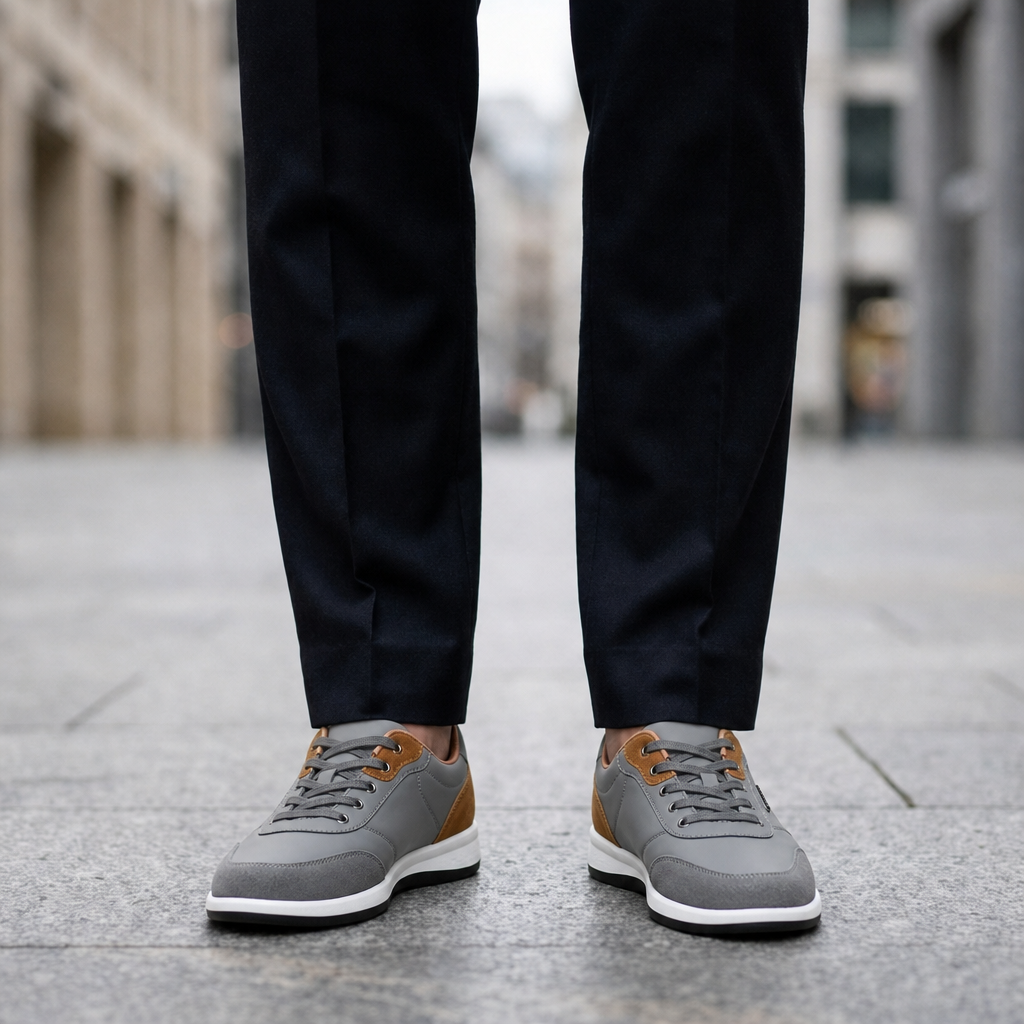 Mdina Contrast Panel Sneakers in Grey