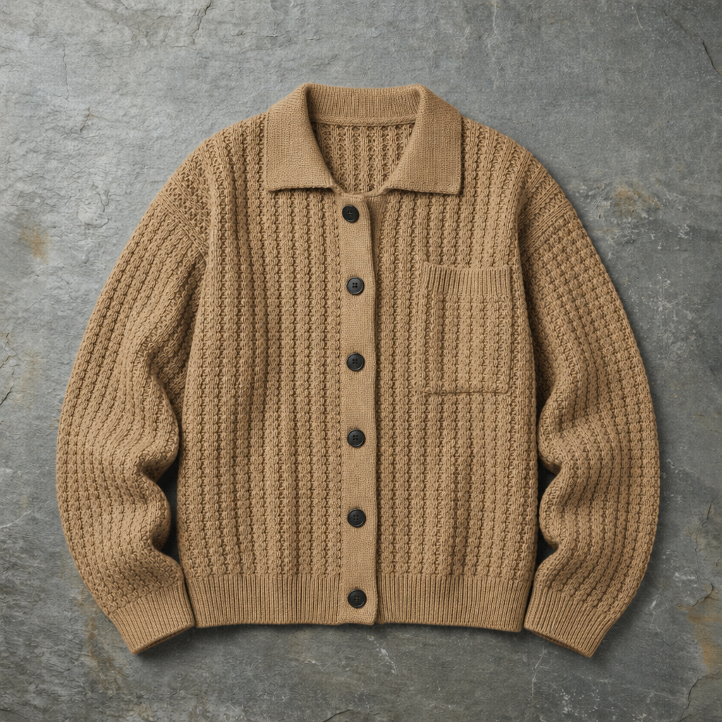 Amalfi Chunky Knit Cardigan in Khaki