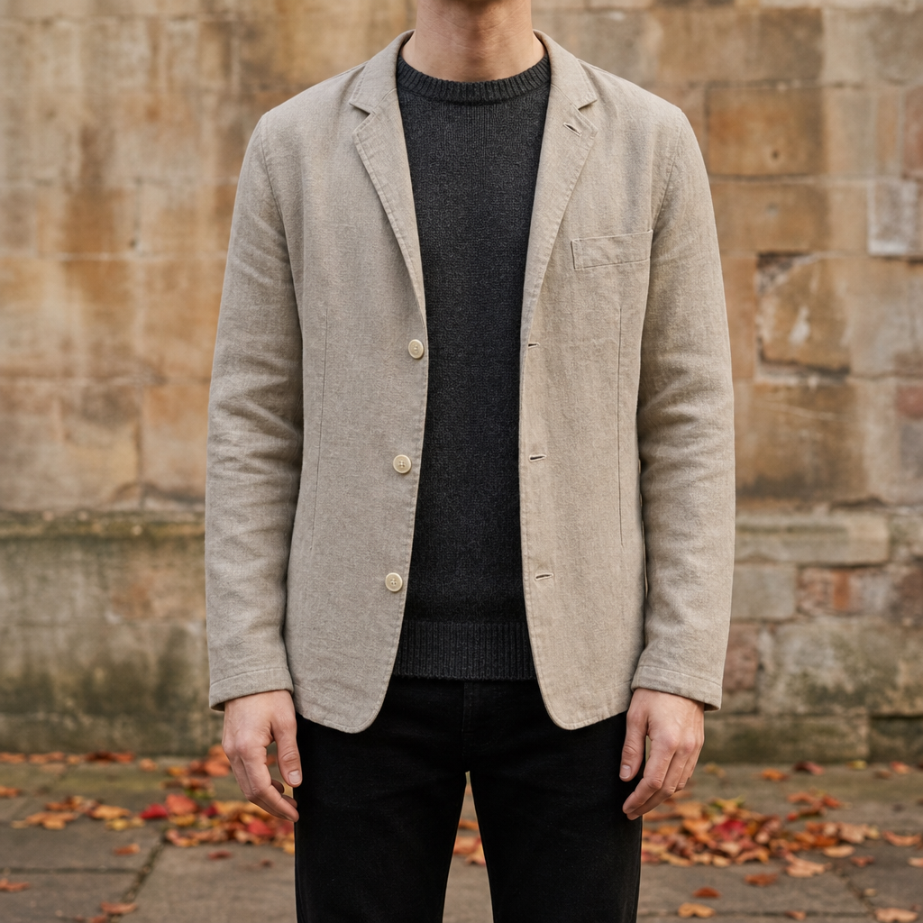 Sifnos Linen Suit Jacket in Khaki
