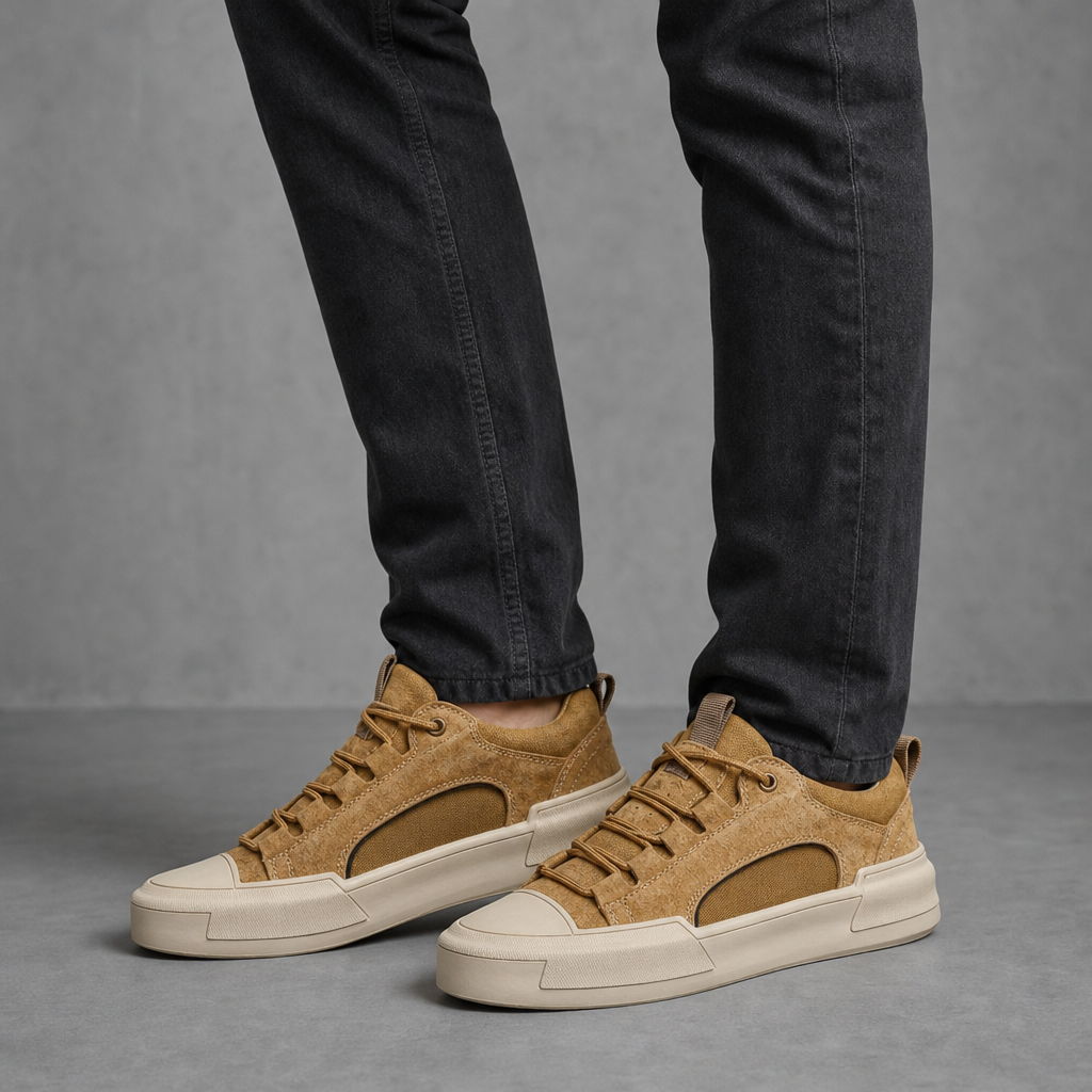 Nafplio Suede Canvas Sneakers in Khaki