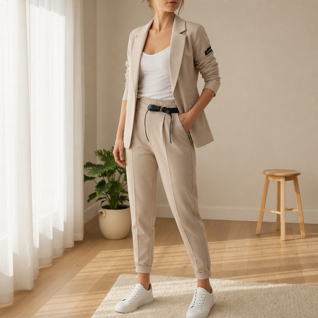 Rapallo Blazer Jogger Co-ord Set in Khaki