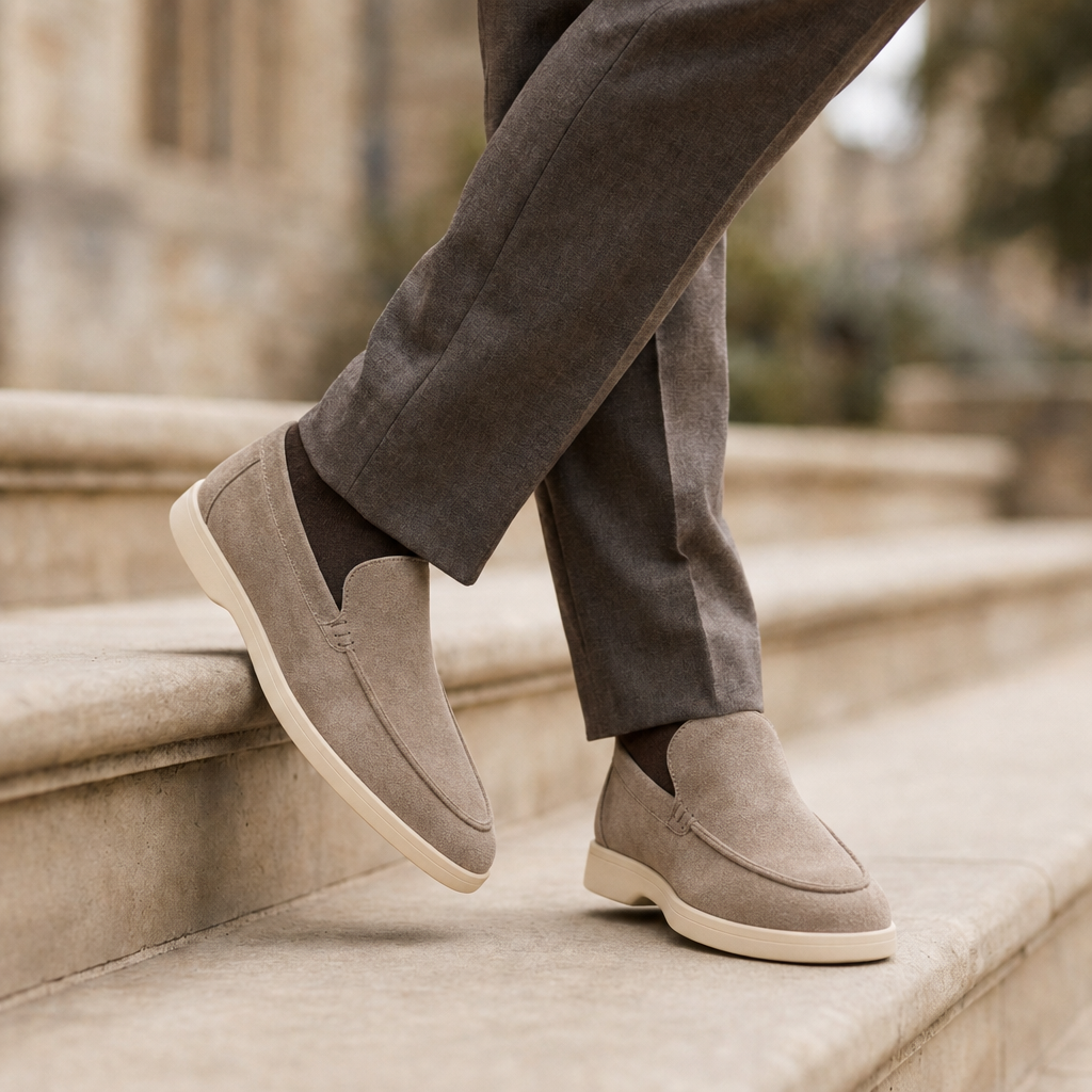 Formentor Suede Slip-On Loafers in Mocha