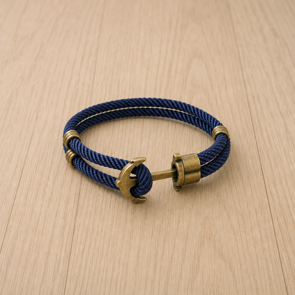 Taormina Anchor Rope Bracelet in Navy Blue