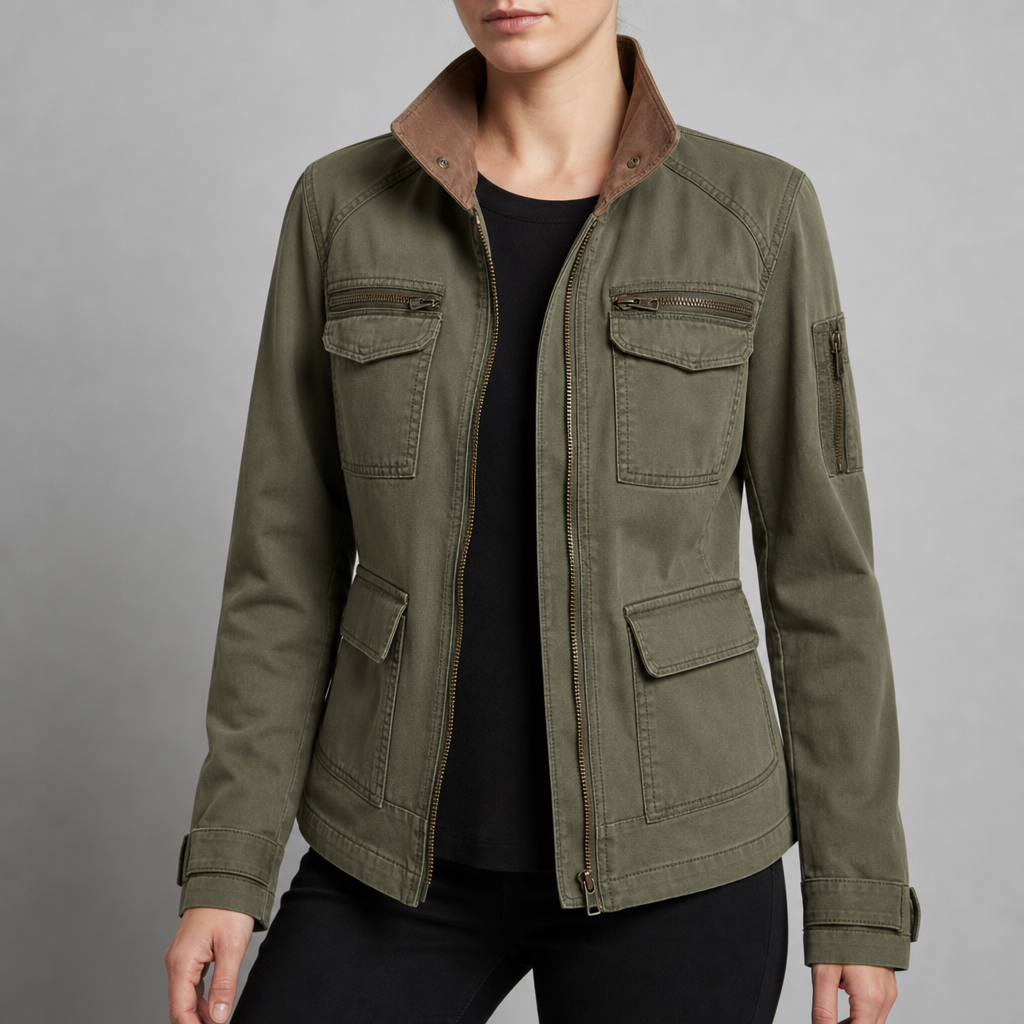 Montepulciano Utility Cargo Jacket in Olive