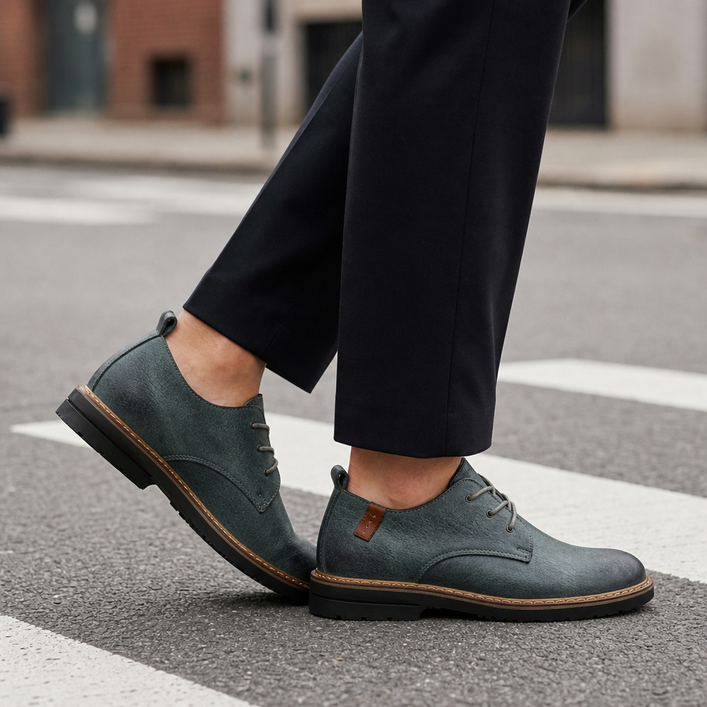 Frigiliana Vintage Leather Oxfords in Slate