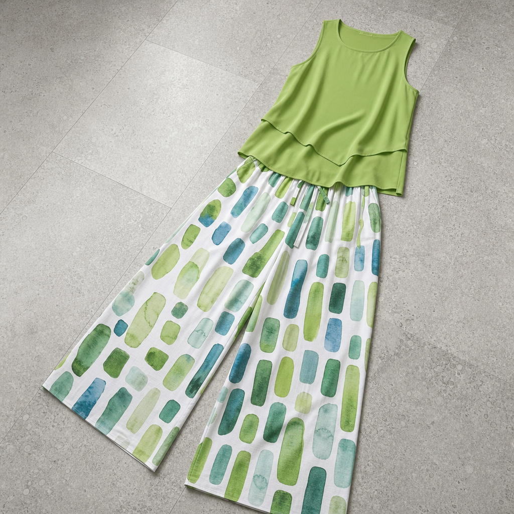 Ronda Layered Top Printed Set in Style 1