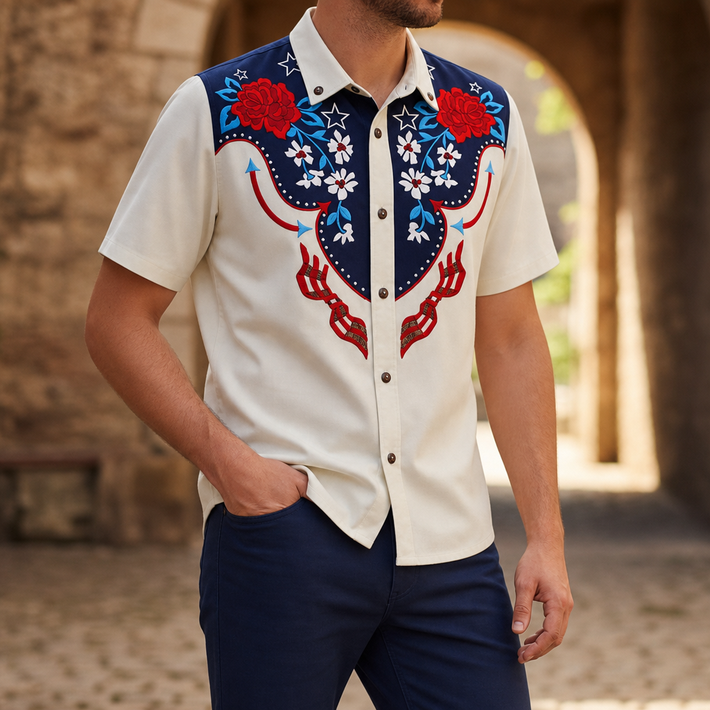 Seville Floral Western Shirt in Western Rose