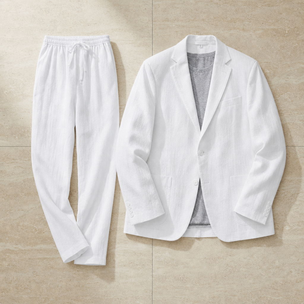 Christiano Blazer Set in White
