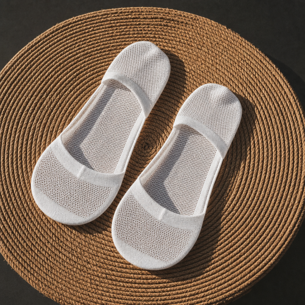 Naxos Mesh No-Show Socks in White