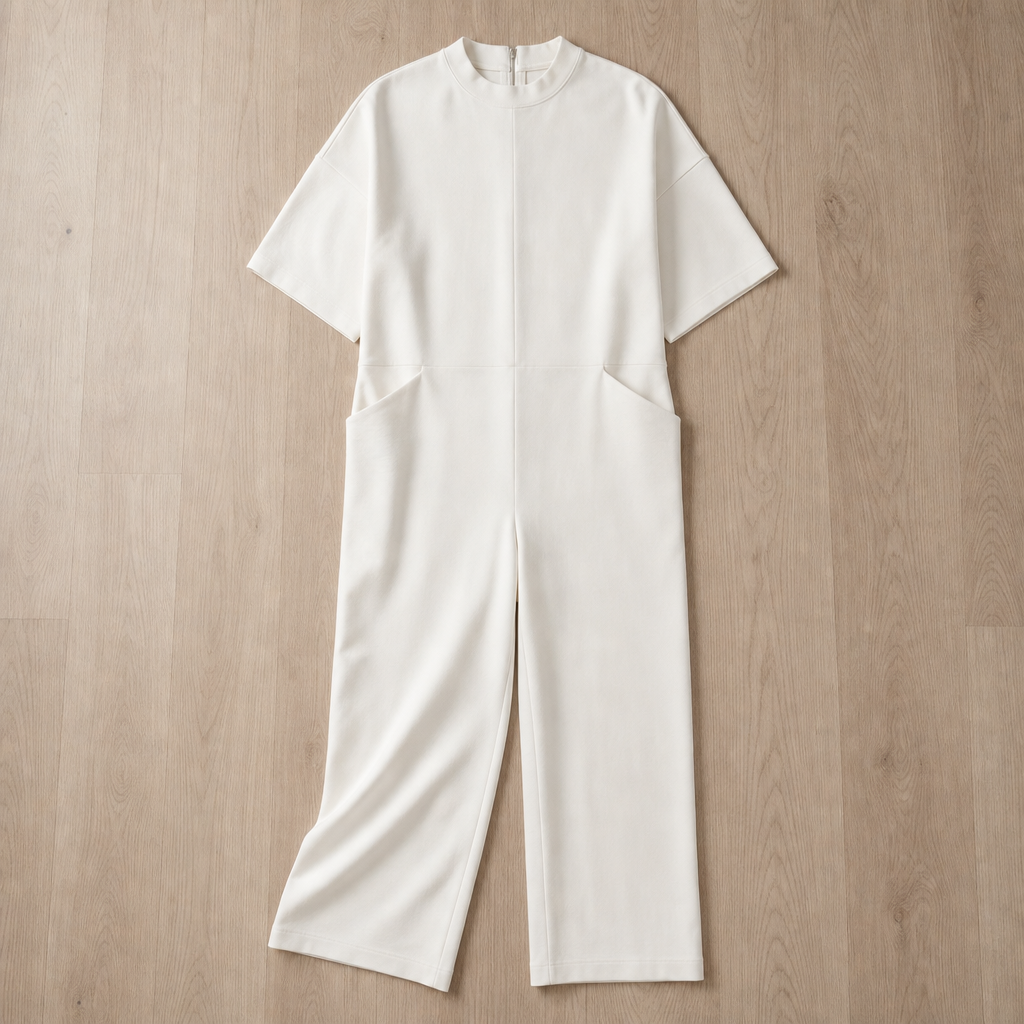 Padova Elegant Short-Sleeve Jumpsuit in White