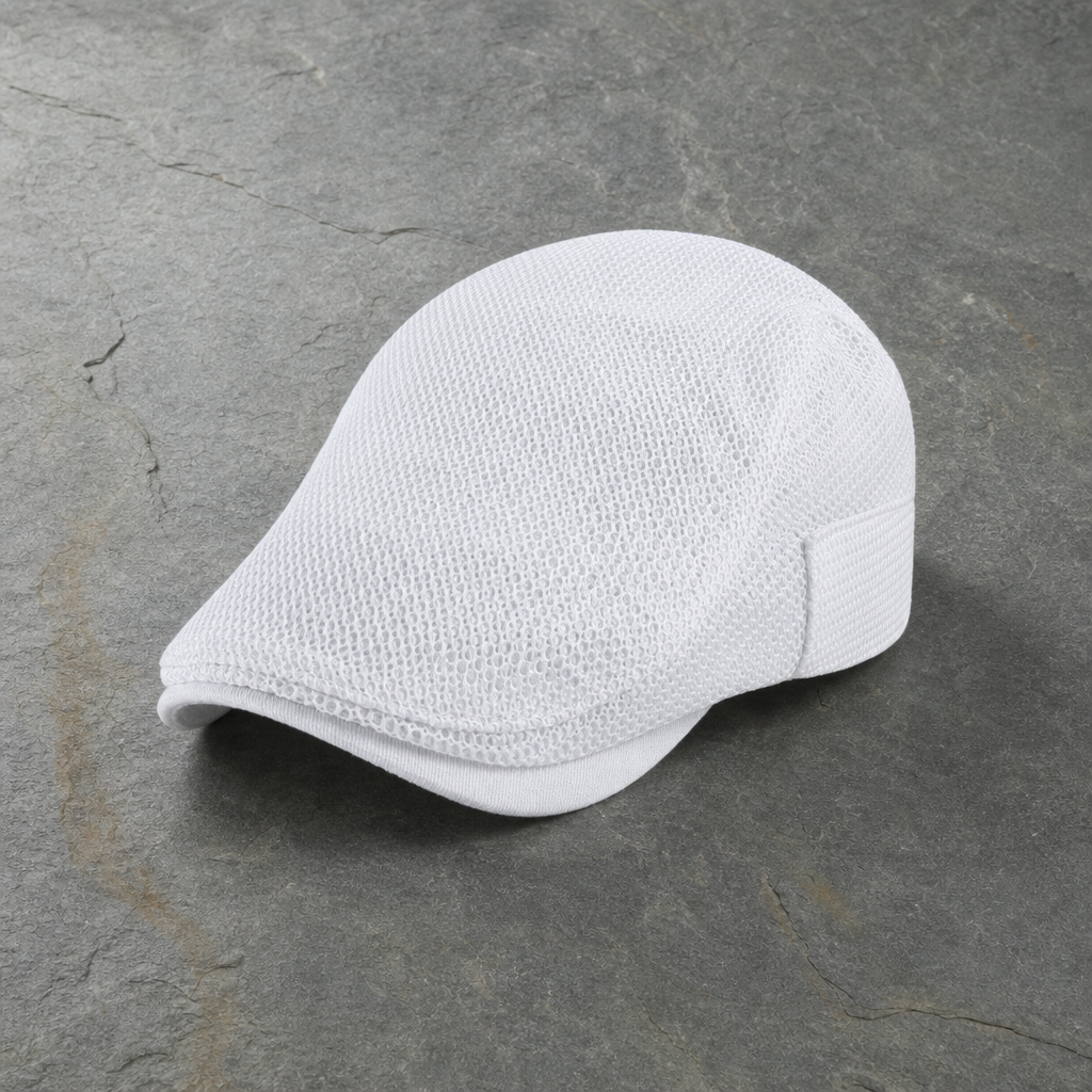 Hvar Mesh Ivy Flat Cap in White