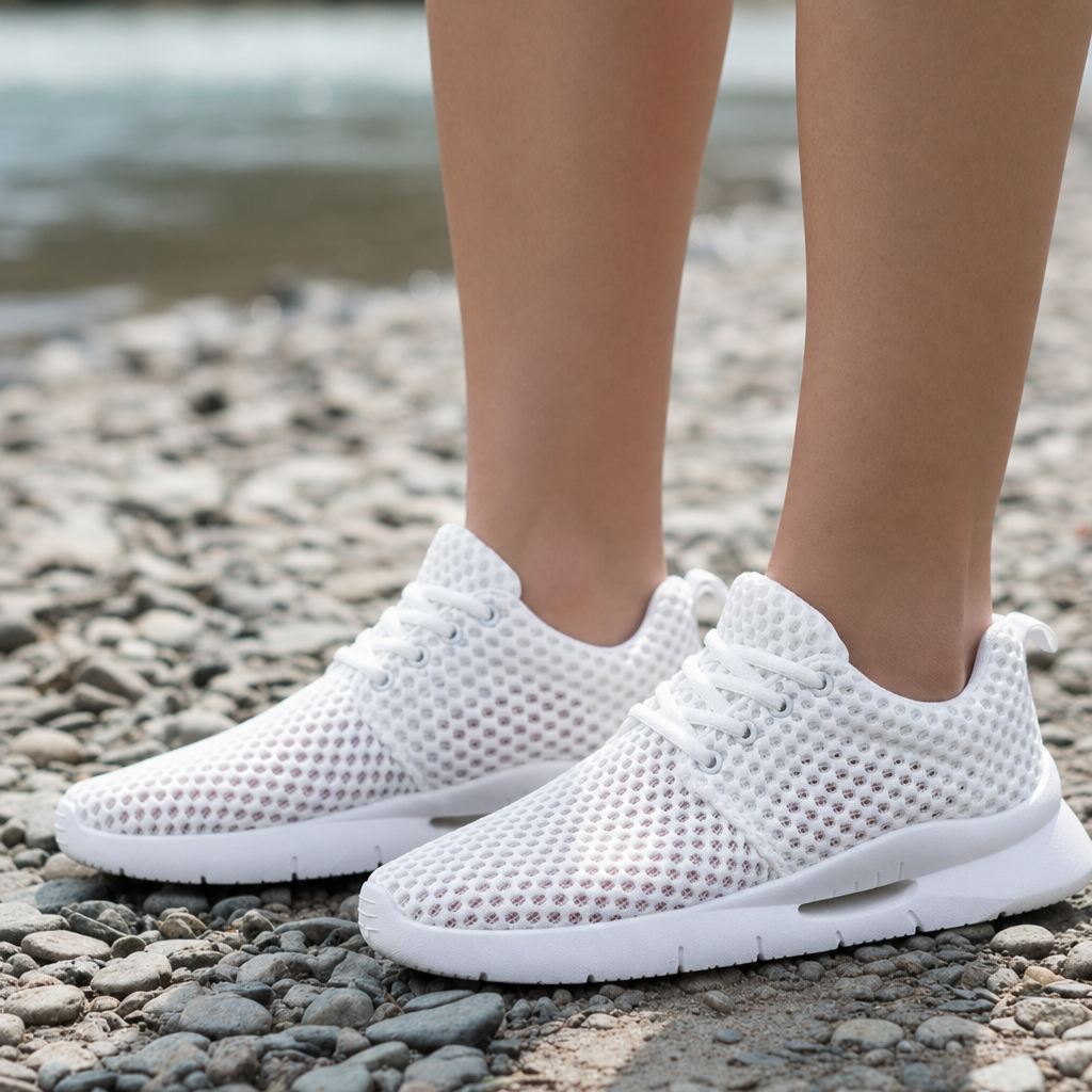 Samos Breathable Mesh Sneakers in White