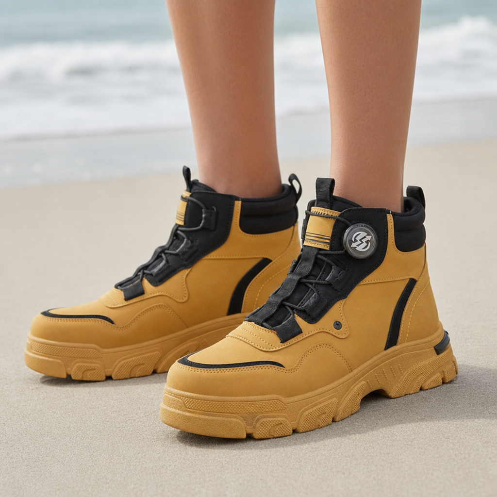 Fiesole Rotating Buckle Work Boots in Yellow