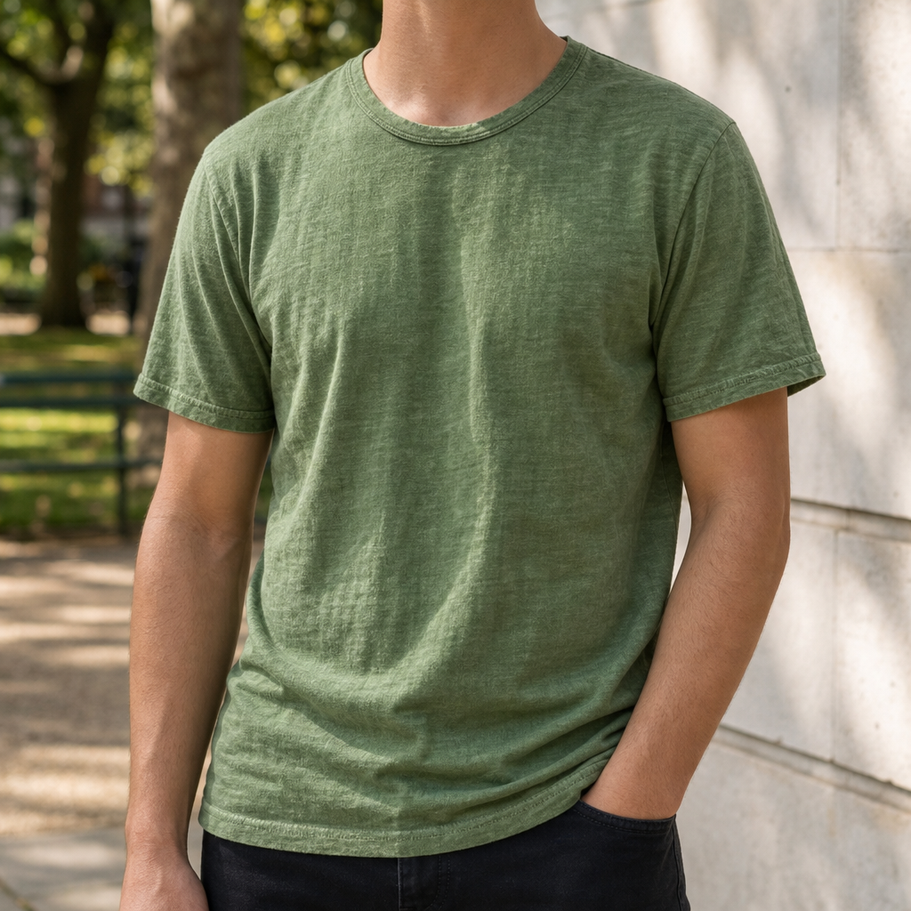 Antiparos Vintage Cotton T-Shirt in Army Green