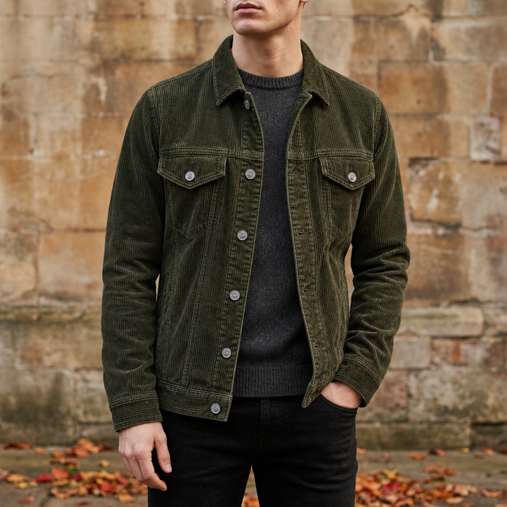 Gaeta Corduroy Work Jacket in Army Green